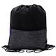 aerial view a purple x line drawstring backpack, image 1 of 2
