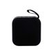 aerial view a black square lanyard bluetooth speaker, image 1 of 2