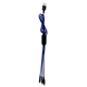 aerial view a blue 3 metallic logo light up cable with type c usb, image 1 of 2