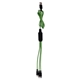 aerial view a green 3 metallic logo light up cable with type c usb, image 1 of 2