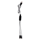 aerial view a silver 3 metallic logo light up cable with type c usb, image 1 of 2