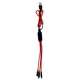 aerial view a red 3 metallic logo light up cable with type c usb, image 1 of 2