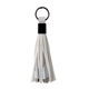 aerial view a white tassel cable with type c usb, image 1 of 2