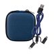 aerial view a blue square textured 2 cable set, image 1 of 2