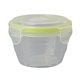 aerial view a green bpa - free 11 oz locking lid bowl, image 1 of 2