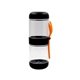aerial view a orange snack stackers stackable containers, image 1 of 2