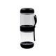 aerial view a black snack stackers stackable containers, image 1 of 2