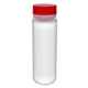 aerial view a red clear view 18 oz full color insert bottle, image 1 of 2