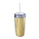 aerial view a gold glitter wave 16 oz insulated tumbler, image 1 of 2