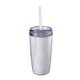 aerial view a silver glitter wave 16 oz insulated tumbler, image 1 of 2