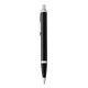 aerial view a black lacquer w/ chrome trim parker im retractable ballpoint pen, black lacquer w / chrome trim, medium point, black ink, image 1 of 5