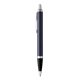 aerial view a matte blue w/ chrome trim parker im retractable ballpoint pen, matte blue w / chrome trim, medium point, image 1 of 5