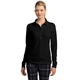 aerial view a black nike ladies long sleeve dri - fit stretch tech polo - colors, image 1 of 6