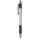 aerial view a black with silver barrel premium silver stylus pen w / metallic accents, image 1 of 2