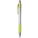 aerial view a chartreuse with silver barrel premium silver stylus pen w / metallic accents, image 1 of 2