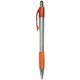 aerial view a orange with silver barrel premium silver stylus pen w / metallic accents, image 1 of 2