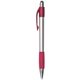 aerial view a red with silver barrel premium silver stylus pen w / metallic accents, image 1 of 2