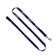 aerial view a navy 3/4 smooth nylon pet leash with bright metal snap hook, image 1 of 2