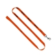 aerial view a orange 3/4 smooth nylon pet leash with bright metal snap hook, image 1 of 2