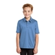 aerial view a carolina blue port authority(r) youth silk touch(tm) performance polo, image 1 of 6