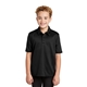 aerial view a black port authority(r) youth silk touch(tm) performance polo, image 1 of 6