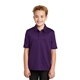 aerial view a bright purple port authority(r) youth silk touch(tm) performance polo, image 1 of 6