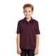 aerial view a maroon port authority(r) youth silk touch(tm) performance polo - colors, image 1 of 6