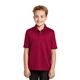 aerial view a red port authority(r) youth silk touch(tm) performance polo, image 1 of 6