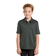 aerial view a steel grey port authority(r) youth silk touch(tm) performance polo, image 1 of 6