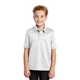 aerial view a white port authority(r) youth silk touch(tm) performance polo, image 1 of 6