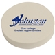 aerial view a white custom promotional round colorful eraser, image 1 of 2