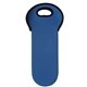 aerial view a blue neoprene wine holder, image 1 of 2