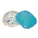 a translucent aqua safe care(tm) first aid kit