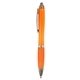 aerial view a translucent orange fullerton ballpoint click pen, image 1 of 2