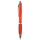 aerial view a translucent red fullerton ballpoint click pen, image 1 of 2