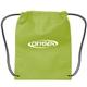 aerial view a lime small non - woven drawstring backpack, image 1 of 2