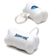a white bone - shaped doggie waste bag dispenser holder