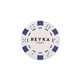 a white composite poker chips with card design