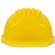 aerial view a yellow evolution(tm) deluxe 6151 vented hard hat, image 1 of 4