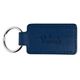 aerial view a blue-navy leeman tuscany pu leather rectangle keychain, image 1 of 2