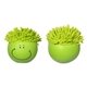aerial view a green-lime moptoppers smiling solid color stress ball, image 1 of 2