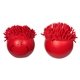aerial view a red moptoppers smiling solid color stress ball, image 1 of 2