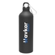 aerial view a matte black h2go classic 24 oz aluminum water bottle, image 1 of 9