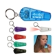 a group of safety whistle and light keychain