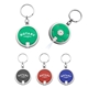 a group of round white led light keychain