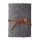 aerial view a tan leather & white waxed linen accent sequoia large felt journal, image 1 of 2