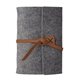 aerial view a tan leather & royal waxed linen accent sequoia large felt journal, image 1 of 2