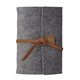 aerial view a tan leather & turquoise waxed linen accent sequoia large felt journal, image 1 of 2