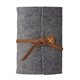 aerial view a tan leather & lemon waxed linen accent sequoia large felt journal, image 1 of 2