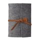 aerial view a tan leather & light rust waxed linen accent sequoia large felt journal, image 1 of 2